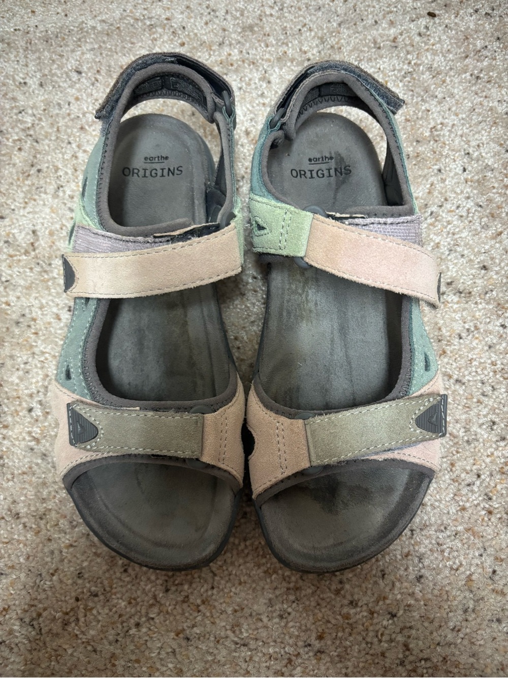Earth Origins Women's Pastel Multi-Color Strappy Comfort Sandals